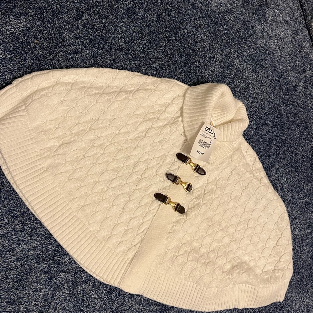NWT Gymboree 6 girls white shawl sweater